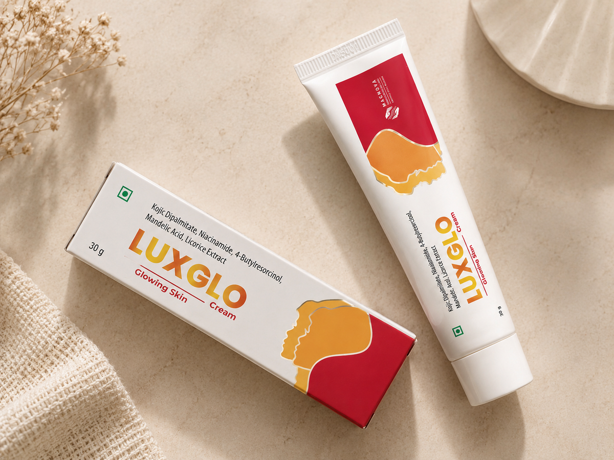 Luxglo Cream 30 g - Kojic Dipalmitate, Niacinamide, 4-Butylresorcinol & Mandelic Acid for Uneven Skin Tone & Dark Spots